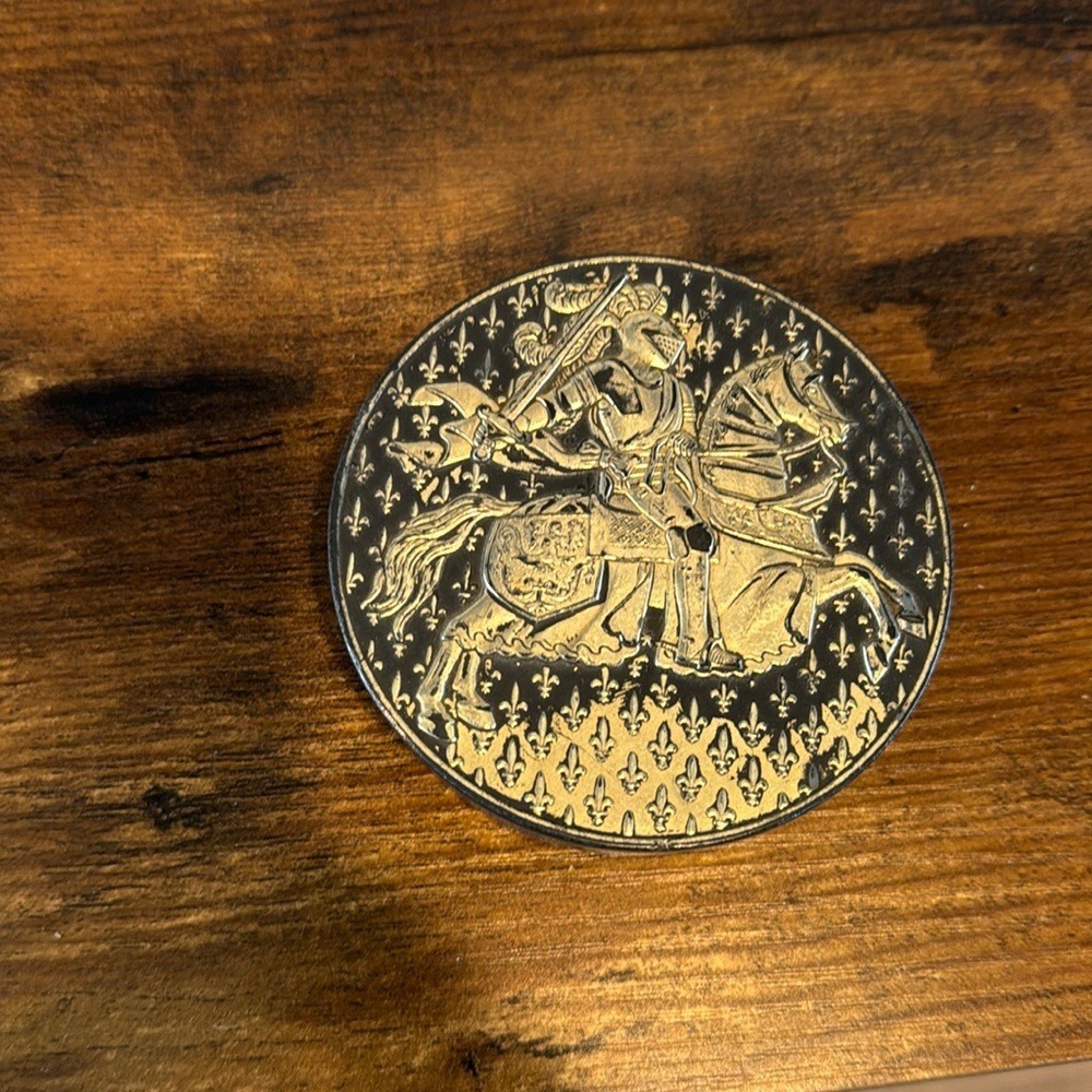 Vintage Retro 70s Knight on Horse Armor Scotch Tape Dispenser Made in W. Germany